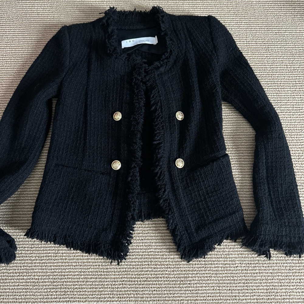 IRO Black shovani knit jacket 36